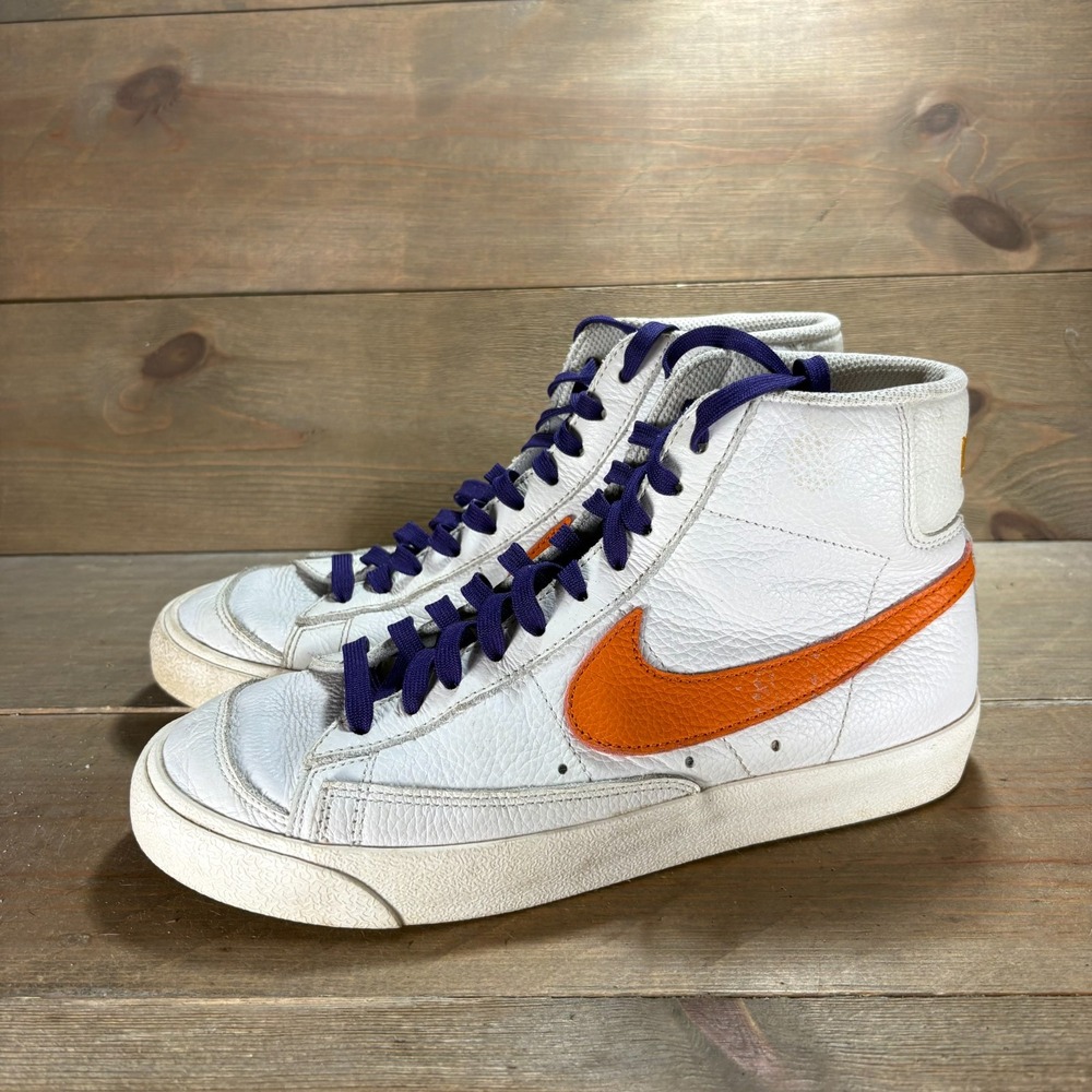 Nike Blazer Mid 77 Womens size 8 shoes White Leather Purple Orange sneakers